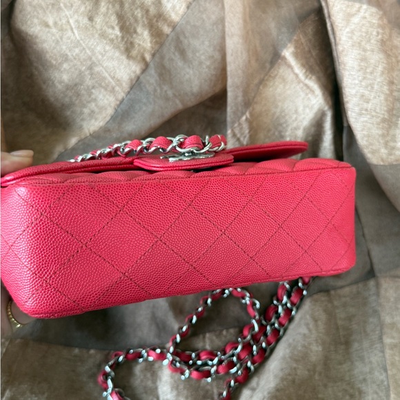 CHANEL Light Red Pink Caviar Classic Mini Rectangular SHW - Picture 6 of 16
